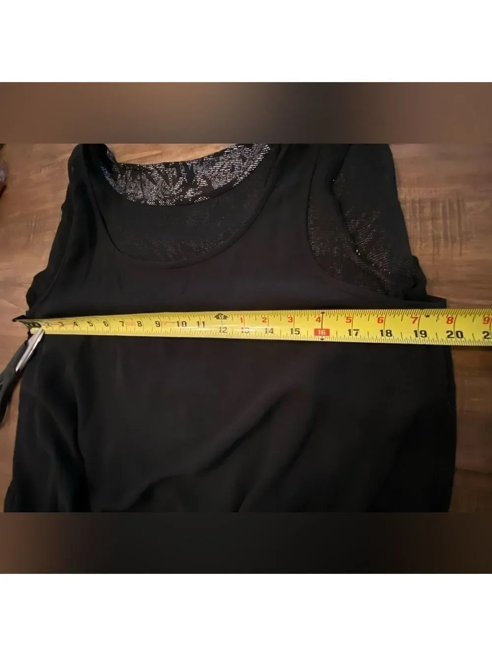 ANN TAYLOR Factory - Black/silver Shear Top with Solid Black Tank Size PM
